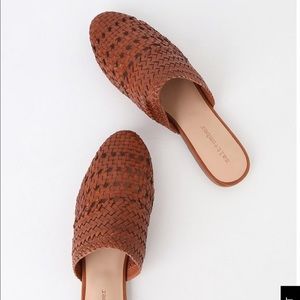 Salt + Umber Lily Slides Cognac sz8 NEW IN BOX
